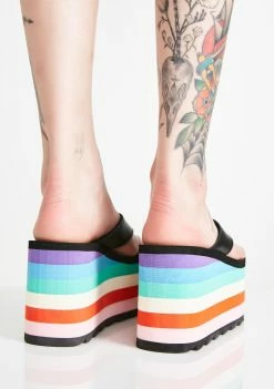 Y.R.U. Pixi Rainbow Platform Sandals Platforms