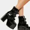 Y.R.U. Blackout Smash Strapped Platform Boots