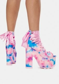 Cheapest โ Y.R.U. Pink Tie Dye Ballet Bae Platform ๐ Heels โจ 9 Y.R.U. Pink Tie Dye Ballet Bae Platform Heels