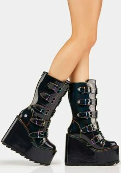 Y.R.U. Platform Boots Oil Slick Dune Mushroom Boots