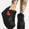 Outlet ๐ Y.R.U. Black Lala Heart Glitter Platform ๐ Sneakers ๐ฏ 2 Y.R.U. Black Lala Heart Glitter Platform Sneakers