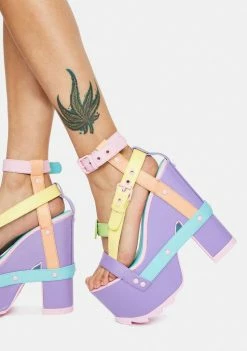 Y.R.U. Platforms Pastel Nightcall Platform Heels