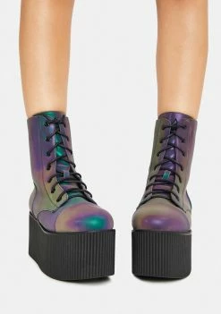 Y.R.U. Platforms Reflective Kaos Mid Platform Boots