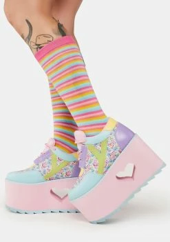 Y.R.U. Pastel Qozmo Lo Care Bears Platform Sneakers
