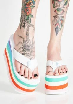 Y.R.U. Platforms Ice Pixi Rainbow Platform Sandals