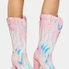 Y.R.U. Pink Space Cowgirl Flame Boots