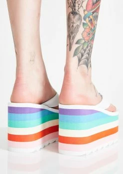 Y.R.U. Platforms Ice Pixi Rainbow Platform Sandals