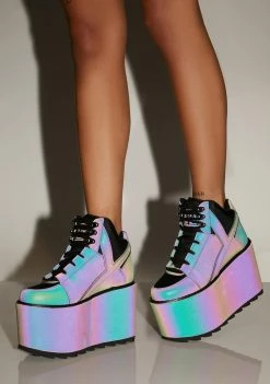 Y.R.U. Platforms Qozmo Hi Reflective Platform Sneakers