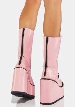 Y.R.U. Pink Dune Platform Boots