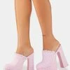 Y.R.U. Pink Gingham Stardust Platform Clogs Platforms
