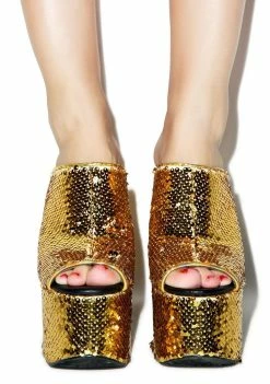Hot Sale β Y.R.U. Gold Sequin Dream Platforms π 9 Y.R.U. Gold Sequin Dream Platforms