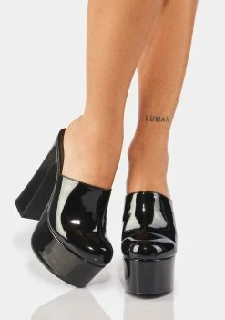 Y.R.U. Black Stardust Platform Clogs Platforms