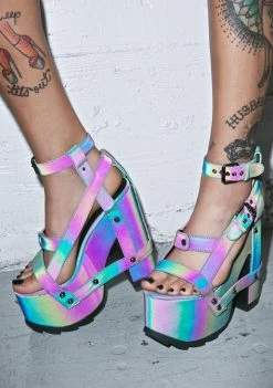 Y.R.U. Nightcall Reflective Platform Heels Platforms