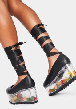 Y.R.U. Qloud Swan Lace Up Platforms