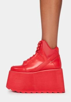Y.R.U. Platforms Red Qozmo Platform Sneakers
