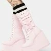 Y.R.U. Platform Boots Pink Canvas Dune Desert Boots