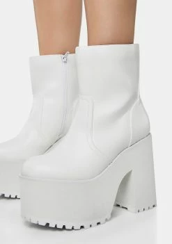 Y.R.U. White Krush Platform Boots