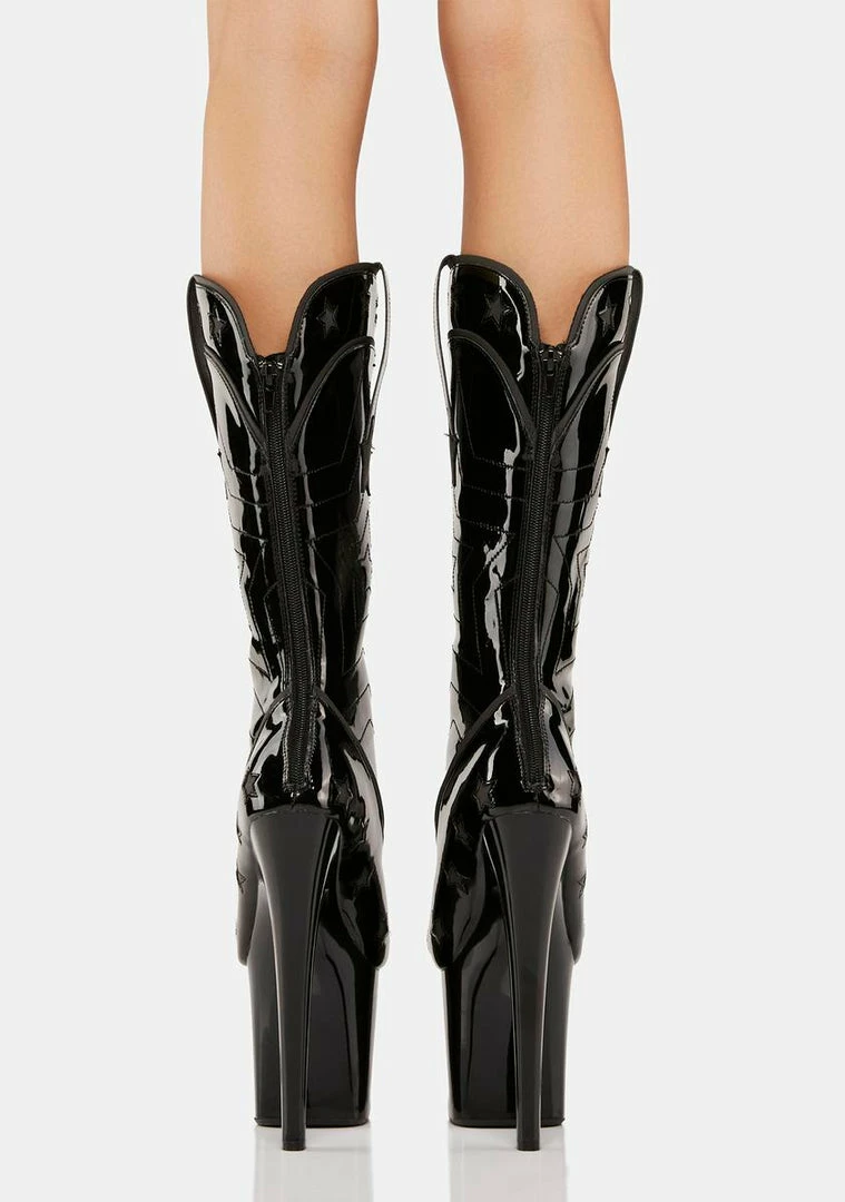 Brand new ๐งจ Y.R.U. Dolly Star Reflective Platform ๐ Heels ๐ 6 Y.R.U. Dolly Star Reflective Platform Heels