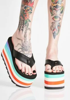 Y.R.U. Pixi Rainbow Platform Sandals Platforms