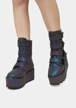 Y.R.U. Platforms Karma Alien Reflective Platform Boots