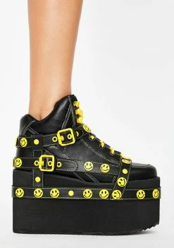 Y.R.U. Smiley Qozmo Bondage Platform Sneakers