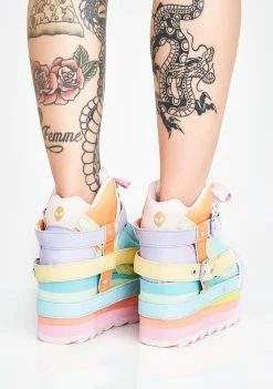 Y.R.U. Platforms Pastel Qozmo Bondage Platform Sneakers