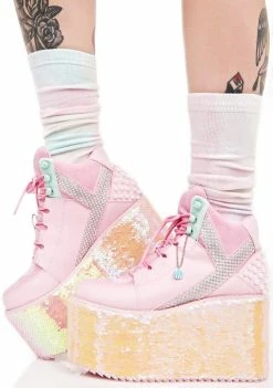 Y.R.U. Qozmo Mermaid Sequin Platforms
