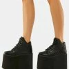 Y.R.U. Black Qozmo Sky Hi Platform Sneakers Platforms