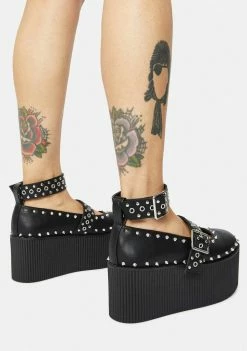 Y.R.U. Black Kaos Platform Mary Janes