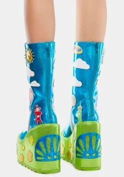 Y.R.U. X Teletubbies Dune Lace-Up Boots Platform Boots