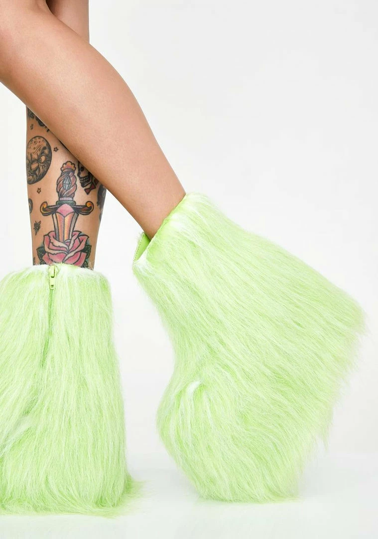 Coupon π₯° Y.R.U. Platforms Qomet Green Fur Platform π₯Ύ Boots π 3 Y.R.U. Platforms Qomet Green Fur Platform Boots