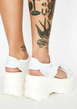 Y.R.U. White Oracle Platform Sandals