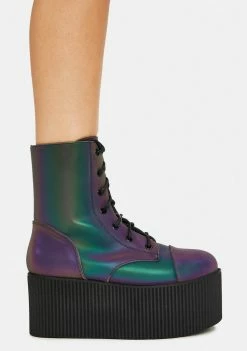 Y.R.U. Platforms Reflective Kaos Mid Platform Boots