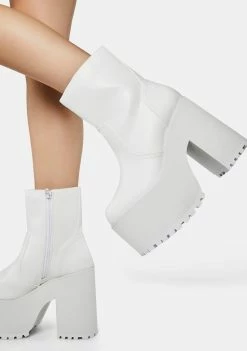 Y.R.U. White Krush Platform Boots