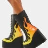 Y.R.U. Platforms Dune Lace-Up Flame Boots