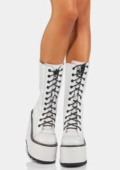 Y.R.U. White Dune Platform Boots