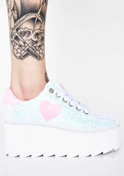 Y.R.U. Lala Heart Glitter Platform Sneakers Platforms