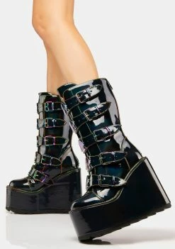 Y.R.U. Platform Boots Oil Slick Dune Mushroom Boots