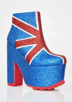Y.R.U. Nightmare Union Jack Platform Boots Platforms