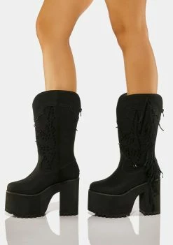 Y.R.U. Bad Bitch Fringe Cowboy Boots