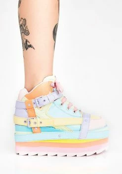 Y.R.U. Platforms Pastel Qozmo Bondage Platform Sneakers