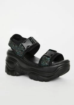 Y.R.U. Platforms Black Oracle Platform Sandals