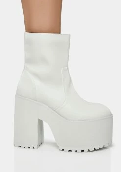 Y.R.U. White Krush Platform Boots