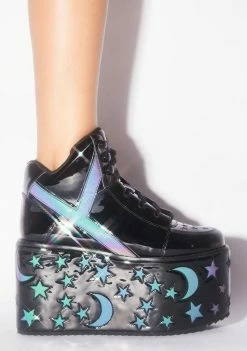 Y.R.U. Reflective Stars Qozmo Platform Sneakers Platforms