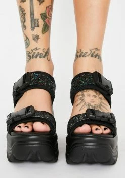 Y.R.U. Platforms Black Oracle Platform Sandals
