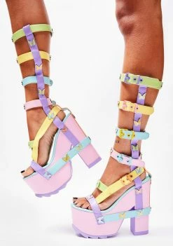 Y.R.U. SHOP 5 Y.R.U. Platforms Pastel Nightcall Hi Butterfly Platform Heels