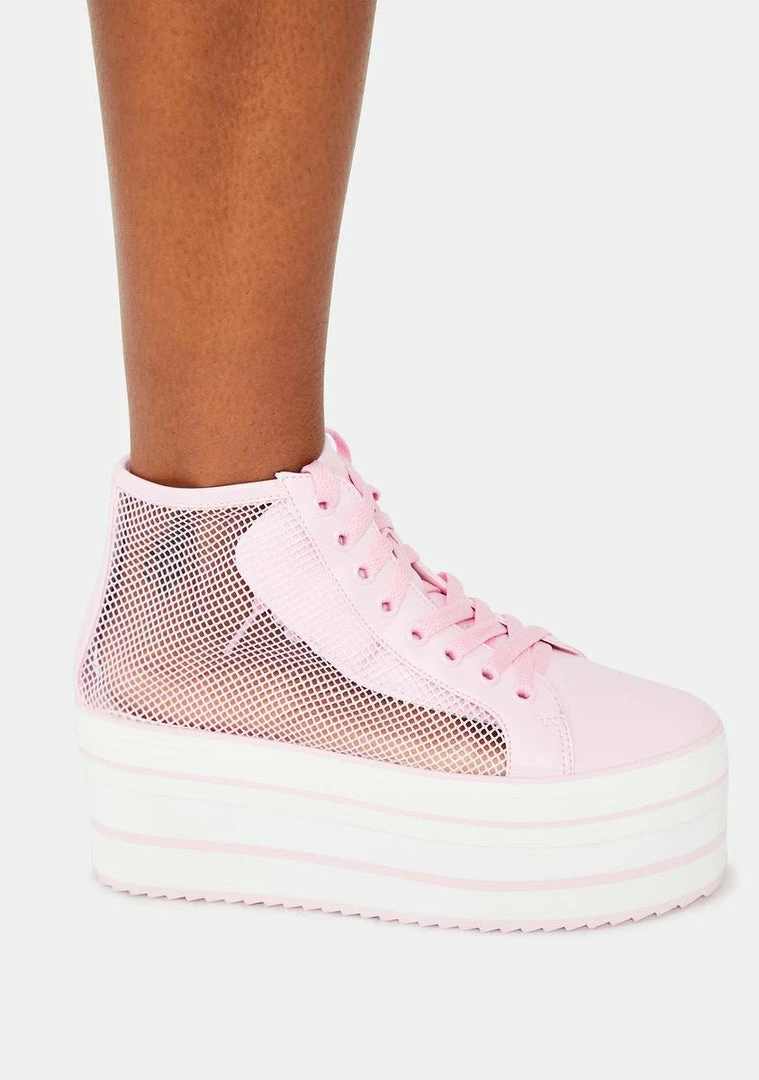 Outlet ๐ Y.R.U. Platforms Pink Elevation Mesh Platform ๐ Sneakers โค๏ธ 4 Y.R.U. Platforms Pink Elevation Mesh Platform Sneakers