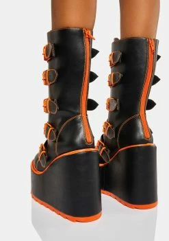 Y.R.U. Dune Jack O Lantern Platform Boots