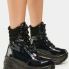 Y.R.U. Black Hologram Matrixx Hi Platform Sneakers