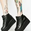 Y.R.U. Lala Hi Black Platform Sneakers